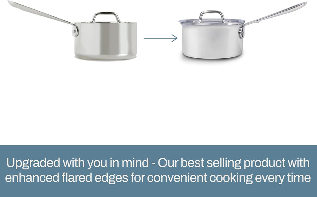 All-Clad D3® Stainless Steel 7 Piece Cookware Set- Made in USA- Includes Frying Pans, Saucepan, Sautépan, Stockpot - Professional Grade -Oven Safe & Induction Compatible