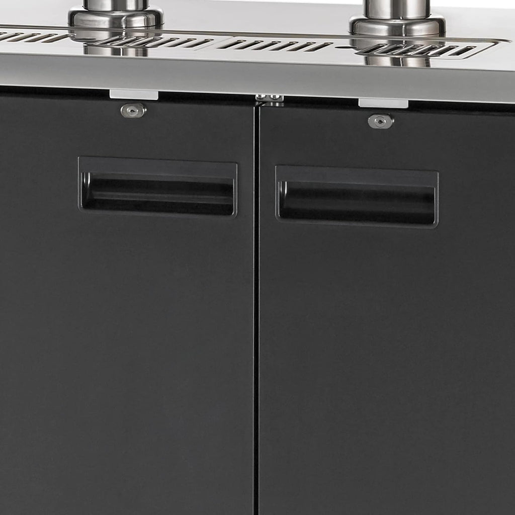 ADD48R-2 49-Inch Double-Tap Direct Draw Draft Beer Cooler/Dispenser/Kegerator, Black, 115v